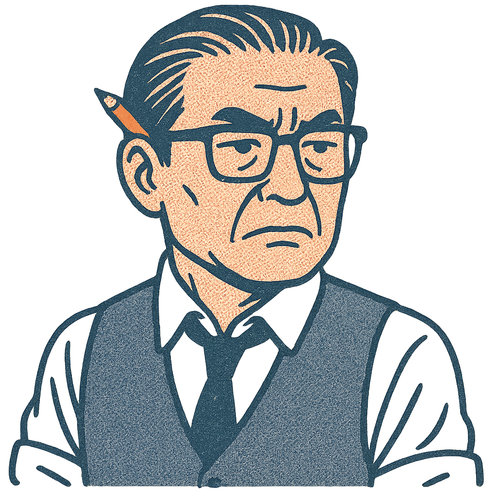 編集長・黒岩誠のバストアップ（イラスト）